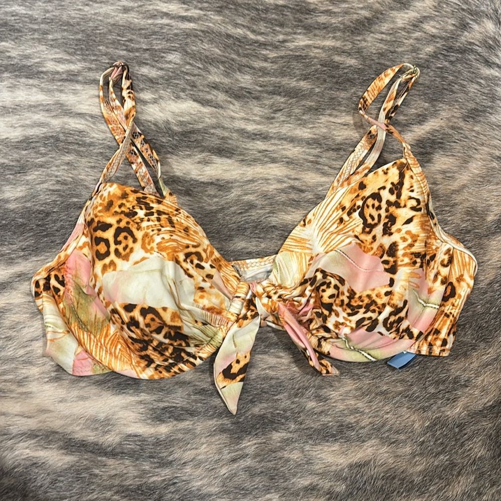 Antonio Melani Animal Print Bikini Top